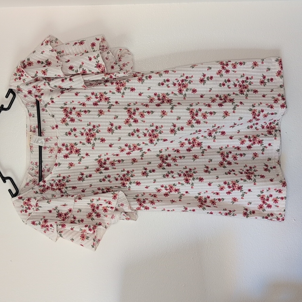 BiBi Floral Ruffle Sleeve Blouse
